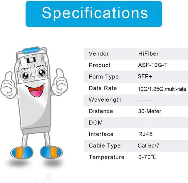 Alt view image 5 of 6 - 10GBase-T Transceiver with 2 Pack 10Gbase-SR Transceivers, Compatible for Cisco SFP-10G-T-S, Meraki MA-SFP-10G-T, MikroTik, Ubiquiti, Unifi, Netgear, D-Link, TP-Link and More