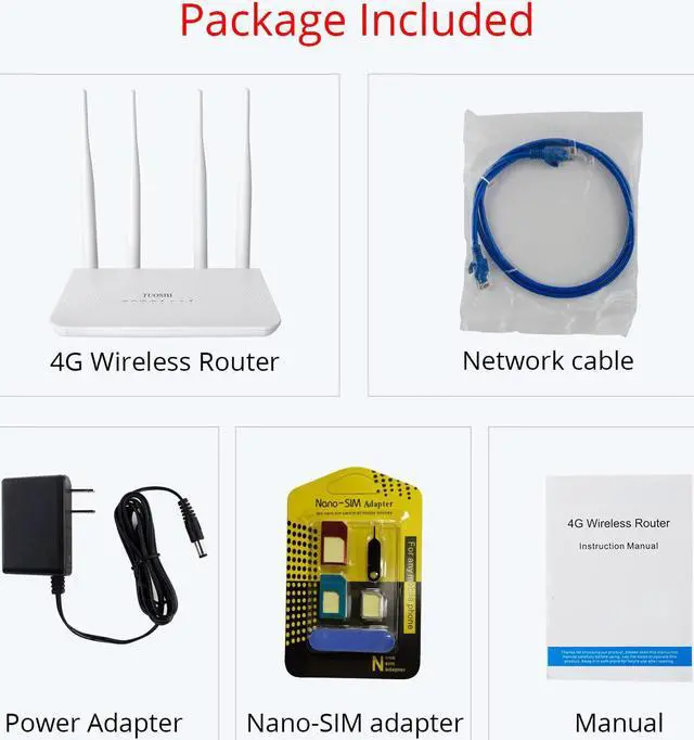Alt view image 7 of 7 - N300 WiFi Unlocked 4G LTE Modem Router with SIM Card Slot, 300Mbps WiFi, LTE Cat4, EC25-AF Qualcomm Chipset, 5dBi High Gain Antennas, Plug and Play, LT15F