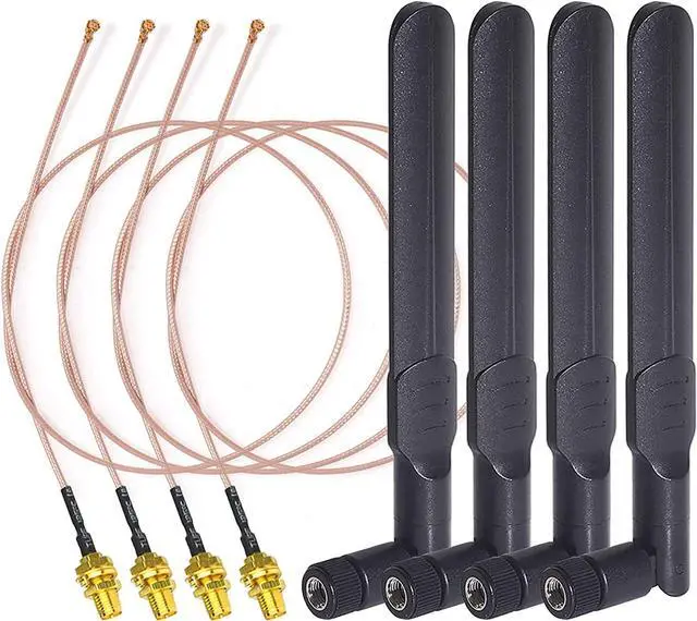 Main image of Bingfu Dual Band WiFi 2.4GHz 5GHz 5.8GHz 8dBi RP-SMA Male Antenna 20cm 8 inch RG178 U.FL IPX IPEX to RP-SMA Female Cable 4-Pack for WiFi Router Wireless Mini PCI Express PCIE Network Card Adapter