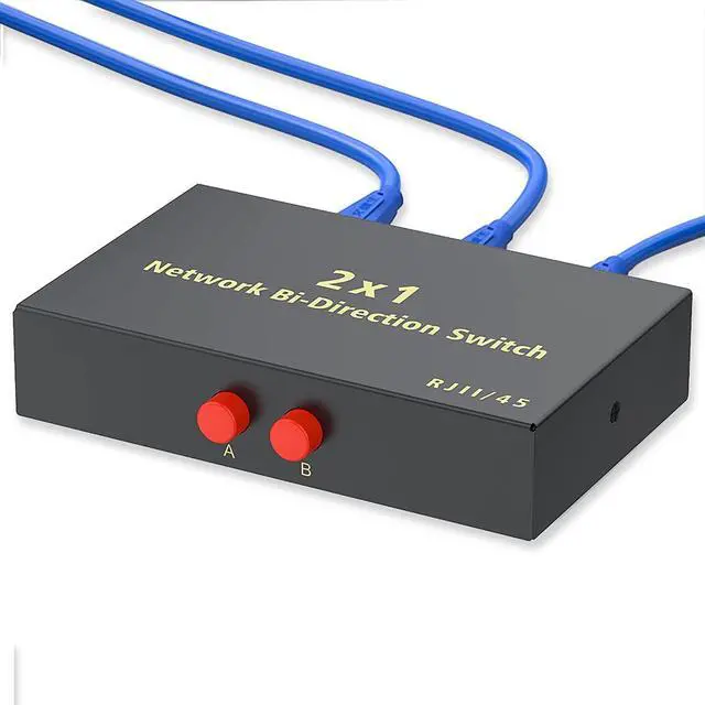 Main image of RJ45 Network Switch Selector 2x1 Ethernet RJ45 Network Switch Splitter Selector Box 100M/1000M