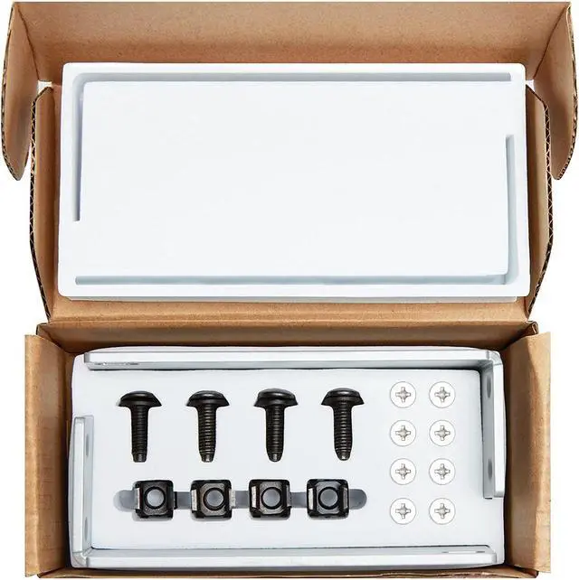 Alt view image 5 of 5 - Silver Rack Mount Adapter Bracket Ear Kit for Ubiquiti US-8-150W UniFi Switch 8 Port | Edge Switch 8 Port with M6 Cage Nuts Screws & Hardware