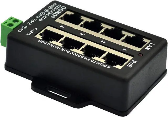 Alt view image 3 of 5 - 4 Ports Passive RJ45 PoE Power Injection Module, Power Over Ethernet Injector