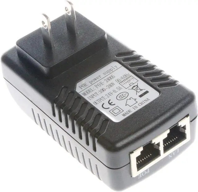Alt view image 2 of 5 - NOYITO 24V 0.5A PoE Injector Power Supply Adapter with Wall Plug IEEE 802.3af Compliant 10 100Mbps for IP Camera Voip Phones AP