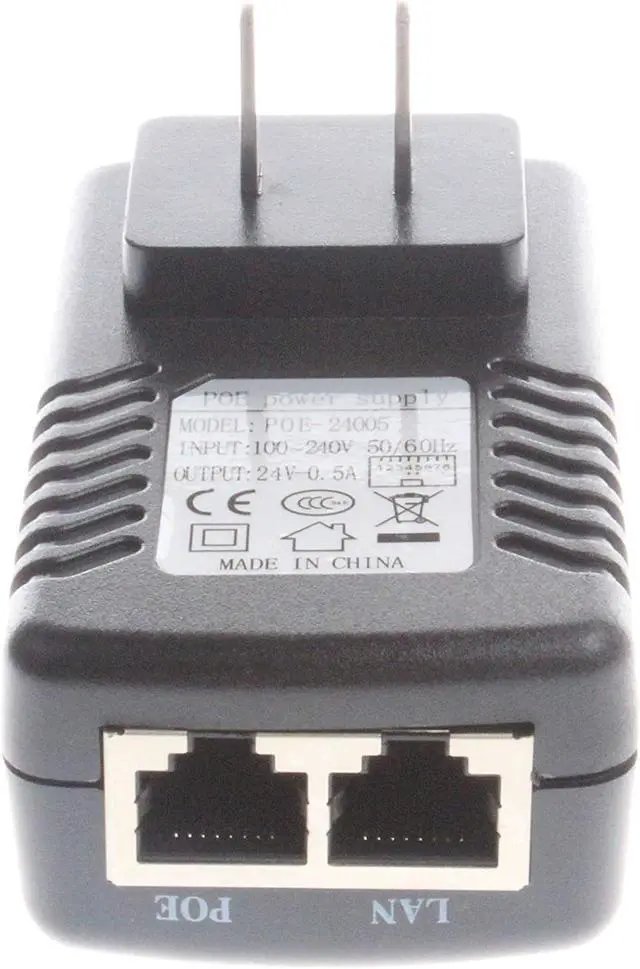 Alt view image 3 of 5 - NOYITO 24V 0.5A PoE Injector Power Supply Adapter with Wall Plug IEEE 802.3af Compliant 10 100Mbps for IP Camera Voip Phones AP