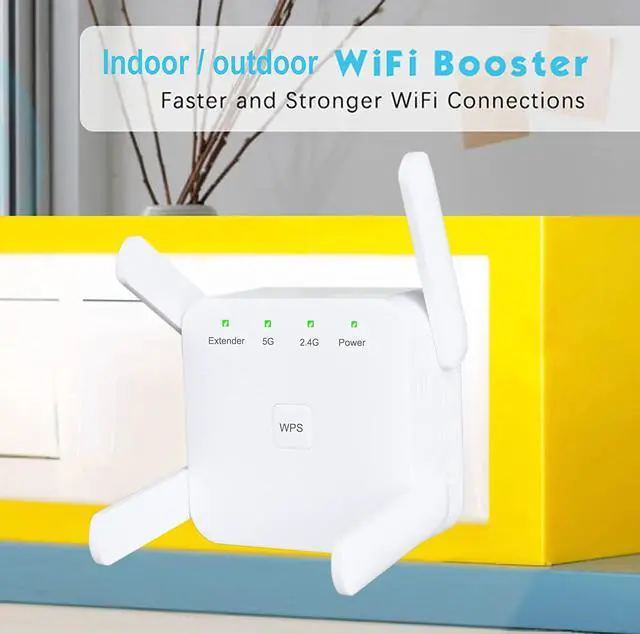 Alt view image 5 of 6 - WiFi Extender WiFi Booster Indoor/Outdoor Repeater Signal Booster 1200Mbps WiFi Amplifier Long Range High Speed 5G/2.4G WiFi Internet Connection (White)