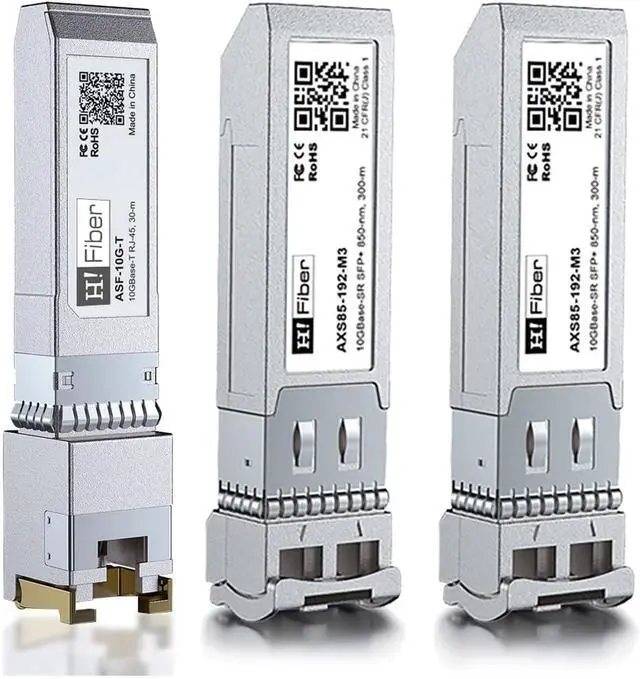 Main image of 10GBase-T Transceiver with 2 Pack 10Gbase-SR Transceivers, Compatible for Cisco SFP-10G-T-S, Meraki MA-SFP-10G-T, MikroTik, Ubiquiti, Unifi, Netgear, D-Link, TP-Link and More