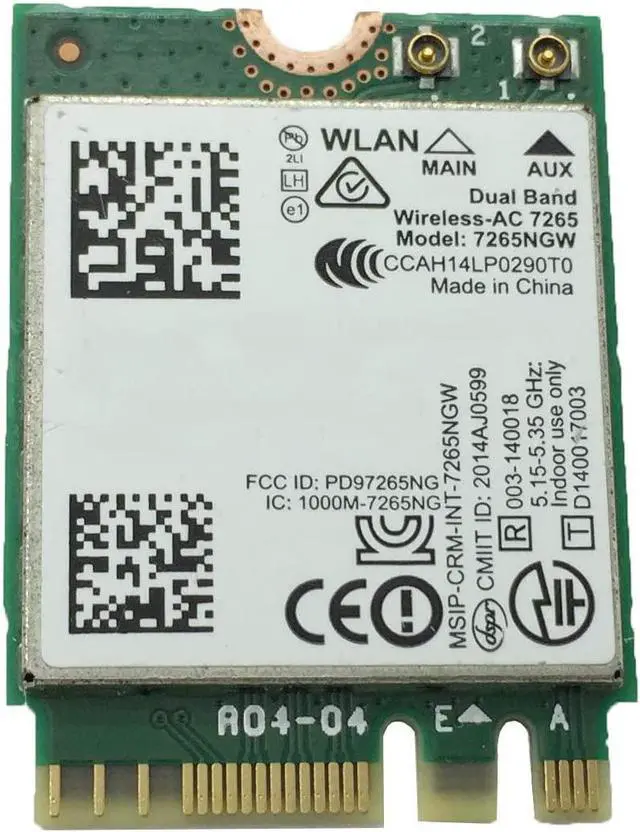 Main image of 867Mbps Dual Band Wireless-AC 7265NGW WiFi Card for Lenovo Yoga 12 Yoga 14 Yoga X1 Carbon Compatible 20200609 00JT464 00JT465 00JT466 00JT469 04X6032 04X6030