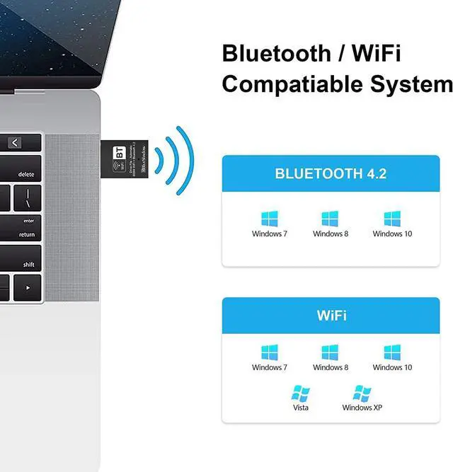 Alt view image 6 of 7 - Blueshadow Mini 2-in-1 USB WiFi Bluetooth Adapter AC600-2.4G/5G Dual Band Wireless Network Adapter for Desktop PC, Bluetooth 4.2, WPA3 Network Security, Supports Windows 11,10, 8.1,8, 7