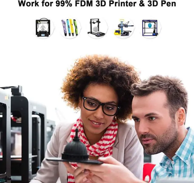 Alt view image 7 of 7 - AMOLEN 3D Printer Filament, PETG Filament 1.75mm PETG Multicolor Rainbow, 3D Printing Filament 1KG/2.2lb