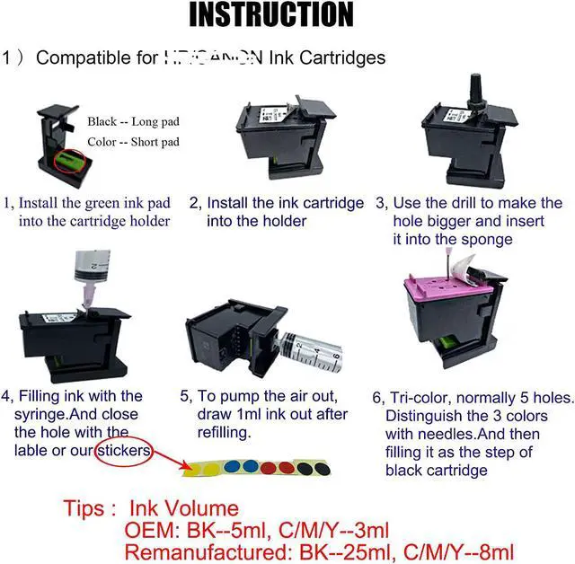 Alt view image 7 of 7 - COCADEEX Refill Dye Ink Bottle Compatible with 67 or 67XL Ink Cartridge,for Envy 6020 6052 6055 6058 6075 Pro 6452 Pro 6455 Pro 6458 DeskJet 1255 2732 2752 2755 4140 4152 4155 4158 Printer