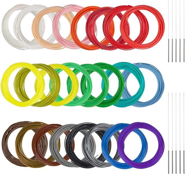 3D Pen/3D Printer Filament,1.75mm PLA Filament with Cleaning Needles,  findTop 24 Colors PLA Filament Refills (10 Feet for Each Color) and 3D Pen/ Printer Cleaning Needles (10 Pieces) 