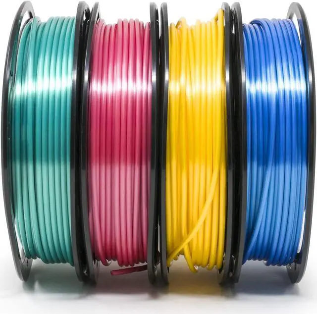 Alt view image 2 of 6 - Gizmo Dorks PLA Filament for 3D Printers 1.75mm 200g, 4 Color Pack Multicolor (Silk-Blue, Red Pink, Teal, Yellow Gold)
