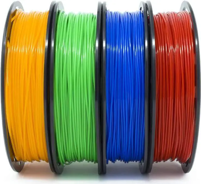 Alt view image 2 of 4 - Gizmo Dorks ABS Filament for 3D Printers 3mm (2.85mm) 200g, 4 Color Pack - Blue, Green, Orange, Red