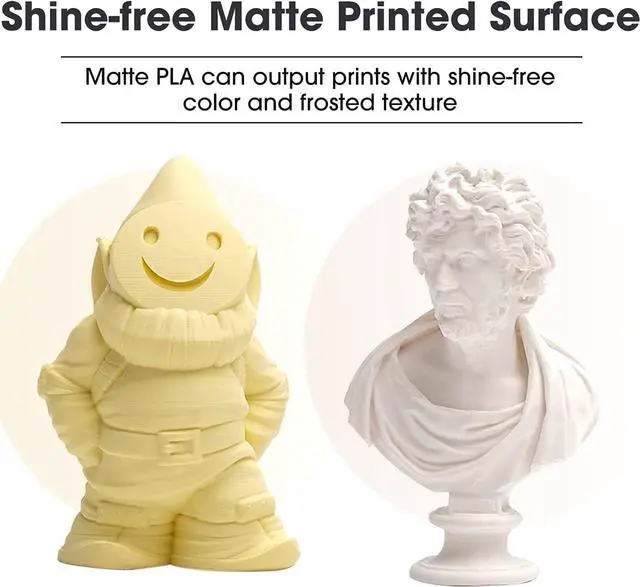 Alt view image 5 of 7 - eSUN Upgraded Matte PLA Filament 1.75mm, Excellent Adhesion Matte 3D Printer PLA Filament, 1KG Spool 3D Printing Filament for 3D Printers, Paper Reel, Deep Black