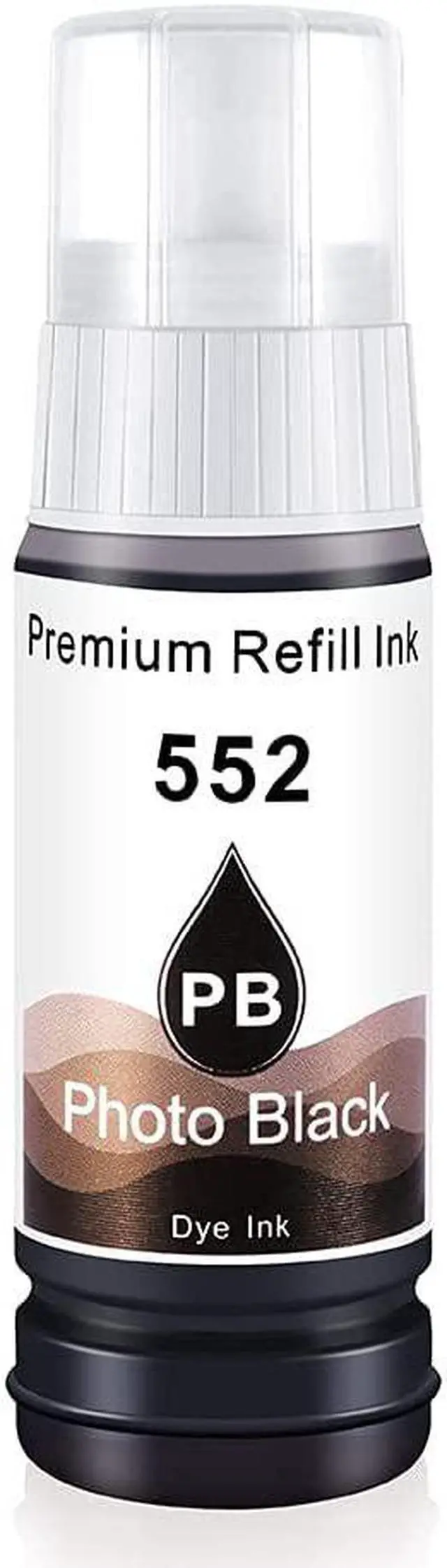 Alt view image 3 of 7 - Compatible Refill Bottle Ink Replacement for 552 T552 Work for EcoTank Photo ET-8550 ET-8500 All-in-One Wide-Format Supertank Printer (BK/PBK/ C/M/Y/GR 70ml, 6-Pack, Not Sublimation Ink)