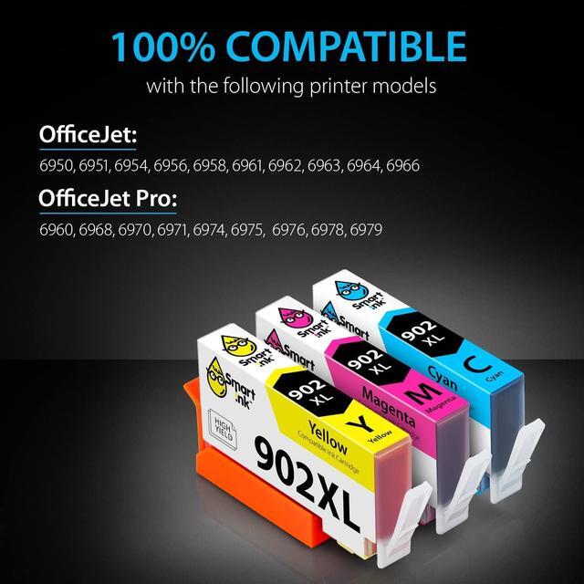Alt view image 2 of 7 - Smart Ink Compatible Ink Cartridge Replacement  902 XL 902XL (C/M/Y Combo Pack) Advanced Chip Technology to use with Officejet Pro 6978 6968 6974 6975 6960 Officejet 6951 6954 6956 6958 Printers