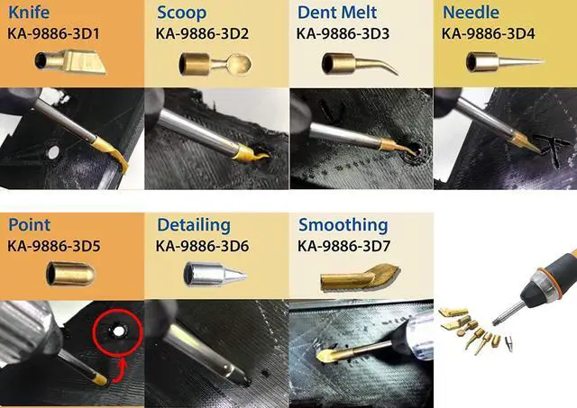 Alt view image 4 of 5 - KINGTOOL 3D Printer Accessories Tool Kit, 3D Printing/Modify Finishing Tool, Cleaning Needle, Scarper, (USB Powered) (Scarlett)