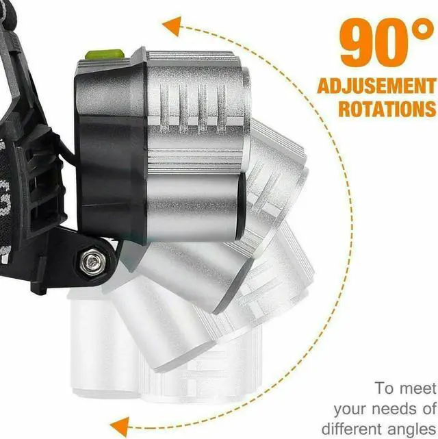 Alt view image 4 of 6 - USB Rechargeable LED Headlamp Flashlight Headlight Head Torch Waterproof Sensor