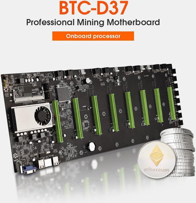 BTC-D37 Miner Motherboard CPU Set 8 Video Card Slot DDR3 Memory