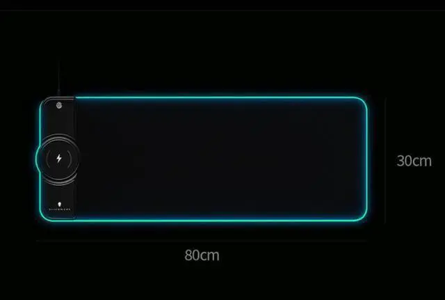 Alt view image 3 of 6 - Alienware  800×300 Illuminated Gaming Mouse Pad Keyboard Desk Pad 15W Wireless Charging