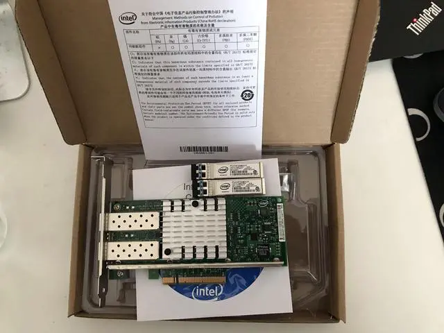 Alt view image 6 of 6 - X520-DA2 Intel 82599ES 10Gbps Dual Port PCI-E E10G42BTDA Ethernet Server Adapter with two INTEL E10GSFPSR FTLX8571D3BCV-IT SFP+SR 10G/1G  Transceivers for X710 X520
