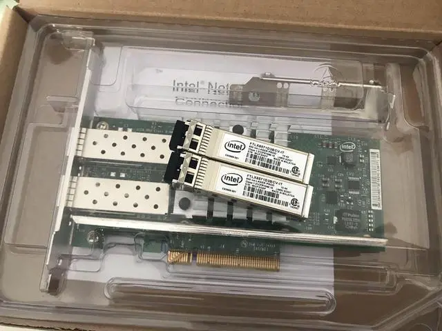 Alt view image 4 of 6 - X520-DA2 Intel 82599ES 10Gbps Dual Port PCI-E E10G42BTDA Ethernet Server Adapter with two INTEL E10GSFPSR FTLX8571D3BCV-IT SFP+SR 10G/1G  Transceivers for X710 X520