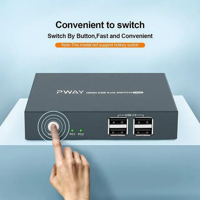 Alt view image 4 of 5 - KVM Switch 2 Port 4K*2K@30Hz USB Switch KVM VGA Switcher Splitter Box for Keyboard Mouse KVM Switch VGA