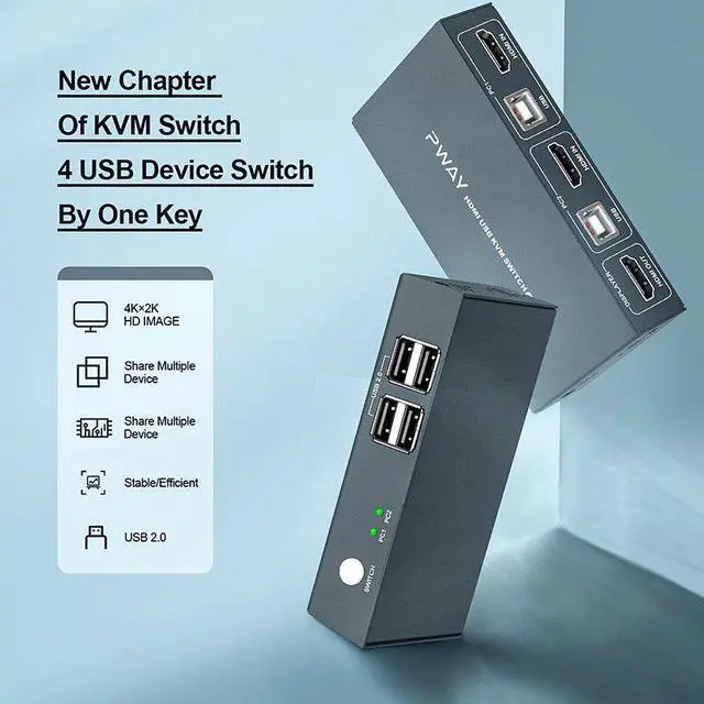 Main image of KVM Switch 2 Port 4K*2K@30Hz USB Switch KVM VGA Switcher Splitter Box for Keyboard Mouse KVM Switch VGA