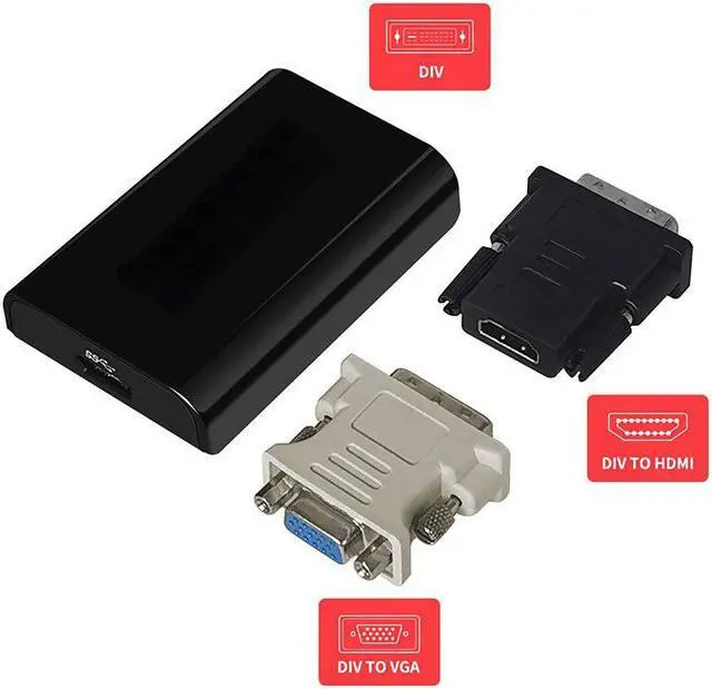 Alt view image 5 of 5 - 3.0 to converter 2.0 3.0 to VGA DVI converter for windows 10/Mac Os. Displaylink 3.0 video converter