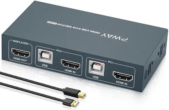 Alt view image 2 of 5 - KVM Switch 2 Port 4K*2K@30Hz USB Switch KVM VGA Switcher Splitter Box for Keyboard Mouse KVM Switch VGA