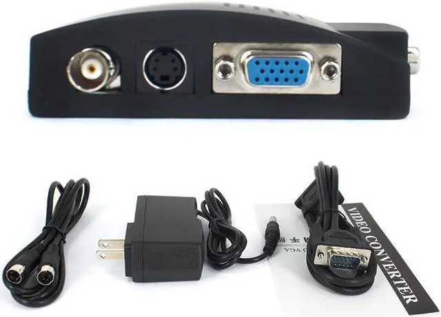 Alt view image 5 of 6 - BNC To VGA Converter Computer Monitor Connected to monitor host camera AV video converter box With cable
