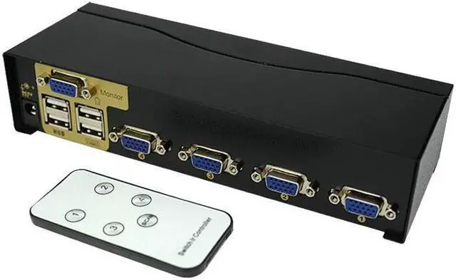 Alt view image 4 of 6 - 4 Port USB Kvm Switch VGA Splitter Schalter Adapter Drucker Verbinden Tastatur Maus 4 Computer Verwenden 1 Monitor with cable
