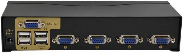 Alt view image 6 of 6 - 4 Port USB Kvm Switch VGA Splitter Schalter Adapter Drucker Verbinden Tastatur Maus 4 Computer Verwenden 1 Monitor with cable