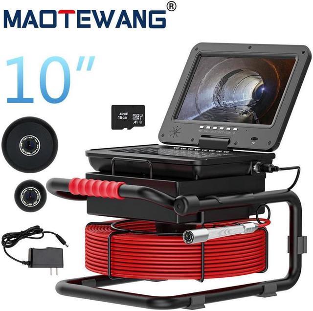 Sewer Pipe Inspection Camera with 10 DVR 16G Meter Counter Keyboard Sewer  Drain Industrial Endoscope IP68 30M Pipe Borescope 12V 4500mAh Lithium  Battery 17MM Camera 