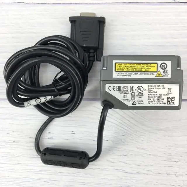 Alt view image 2 of 6 - Datalogic Barcode Scanner GFS4450-9 2D Bar Code Reader Fixed Hands-free Imaging RS232 Cable
