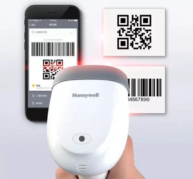 Alt view image 3 of 6 - Honeywell HH450-0-1USB 2D Corded Handheld Barcode Scanner with USB Cable and Stand
