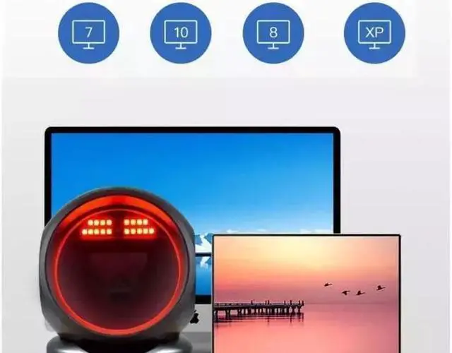 Alt view image 6 of 6 - Honeywell HF680-R1-2USB-G Desktop Fixed 2D Barcode Scanner Reader with USB Cable-Black