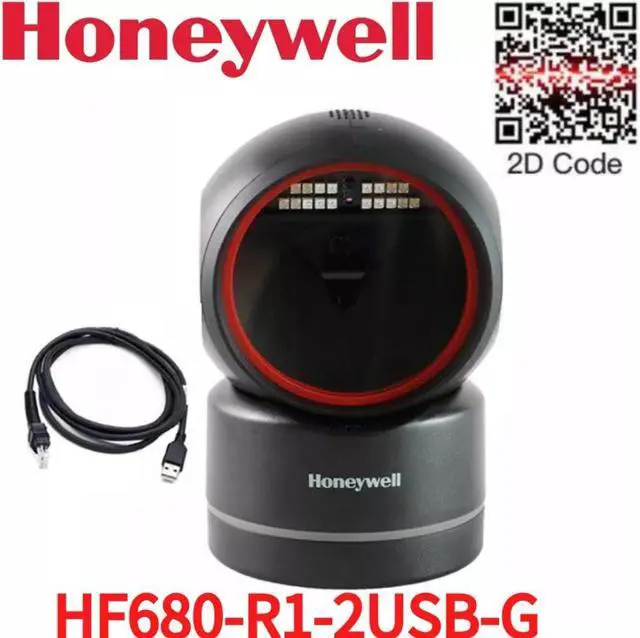 Alt view image 4 of 6 - Honeywell HF680-R1-2USB-G Desktop Fixed 2D Barcode Scanner Reader with USB Cable-Black