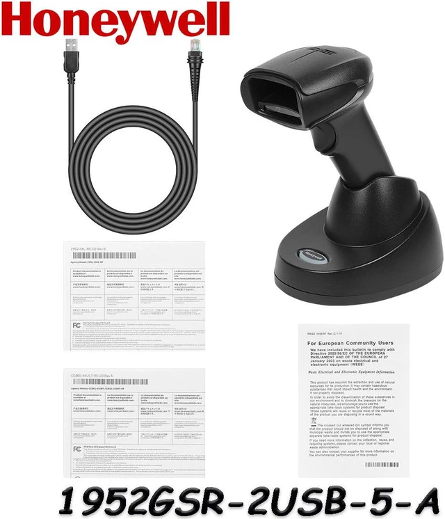 Main image of Honeywell 2D Bar Code Scanner Xenon 1952GSR-2USB-5-A Wireless Bluetooth Code Reader with Cradle and USB Cable