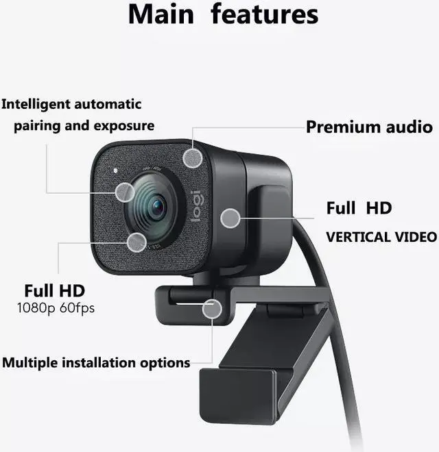 Alt view image 6 of 6 - Logitech StreamCam Webcam Full HD 1080P / 60fps Autofocus Built-in Microphone Web Camera