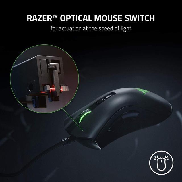 Alt view image 3 of 6 - Razer DeathAdder V2 Gaming Mouse: 20K DPI Optical Sensor - 8 Programmable Buttons - Fastest Gaming Mouse Switch - Chroma RGB Lighting - Rubberized Side Grips