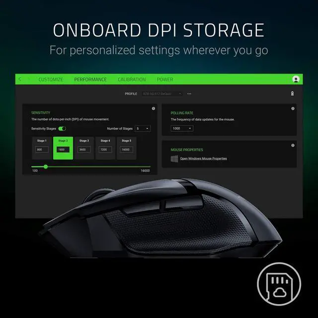 Alt view image 7 of 7 - Razer Basilisk X Hyperspeed Wireless Gaming Mouse: 16K DPI Optical Sensor, Bluetooth & Wireless Compatible, 6 Programmable Buttons, 450 Hr Battery, Classic Black