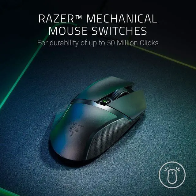 Alt view image 4 of 7 - Razer Basilisk X Hyperspeed Wireless Gaming Mouse: 16K DPI Optical Sensor, Bluetooth & Wireless Compatible, 6 Programmable Buttons, 450 Hr Battery, Classic Black