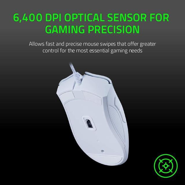 Alt view image 3 of 5 - Razer DeathAdder Essential Gaming Mouse: 6400 DPI Optical Sensor - 5 Programmable Buttons - Mechanical Switches - Rubber Side Grips - Mercury White