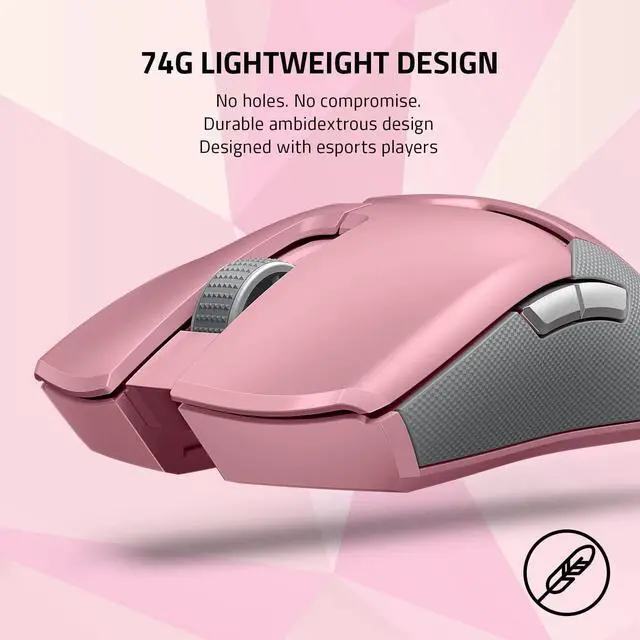 Alt view image 5 of 6 - Razer Viper Ultimate Lightweight Wireless Gaming Mouse & RGB Charging Dock: Hyperspeed Wireless Technology - 20K DPI Optical Sensor - 78g - Optical Mouse Switch - 70 Hr Battery - Quartz Pink