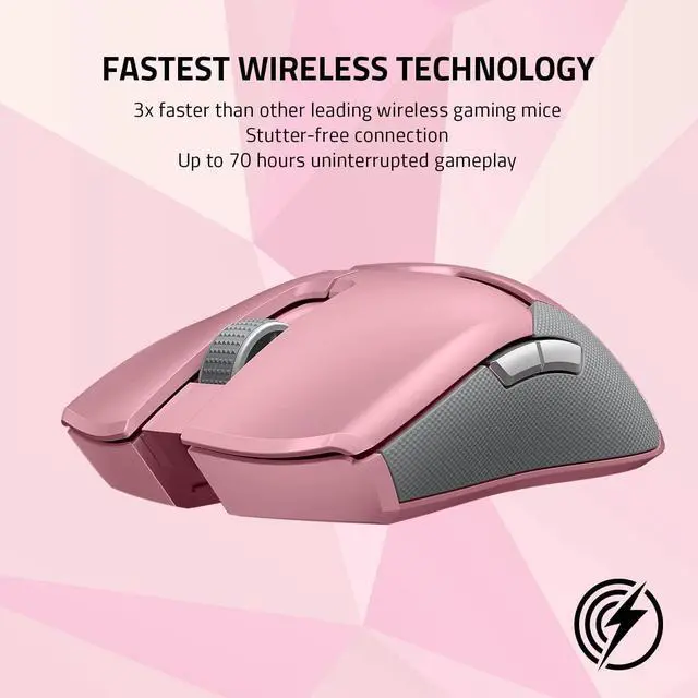Alt view image 3 of 6 - Razer Viper Ultimate Lightweight Wireless Gaming Mouse & RGB Charging Dock: Hyperspeed Wireless Technology - 20K DPI Optical Sensor - 78g - Optical Mouse Switch - 70 Hr Battery - Quartz Pink