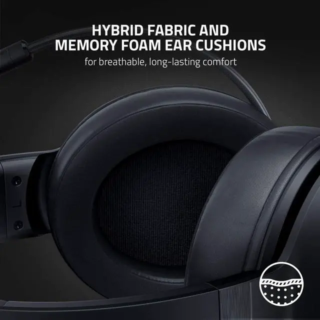 Alt view image 5 of 7 - Razer Kraken V3 X Gaming Headset: 7.1 Surround Sound, Triforce 40mm Drivers, HyperClear Bendable Cardioid Mic, Chroma RGB Lighting, for PC,Black