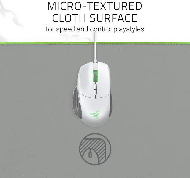 Alt view image 4 of 5 - Razer Goliathus Extended Chroma Gaming Mouse Pad: Customizable Chroma RGB Lighting - Soft, Cloth Material - Balanced Control & Speed - Non-Slip Rubber Base - Mercury White
