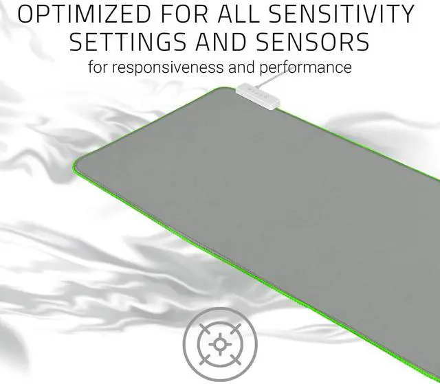 Alt view image 5 of 5 - Razer Goliathus Extended Chroma Gaming Mouse Pad: Customizable Chroma RGB Lighting - Soft, Cloth Material - Balanced Control & Speed - Non-Slip Rubber Base - Mercury White