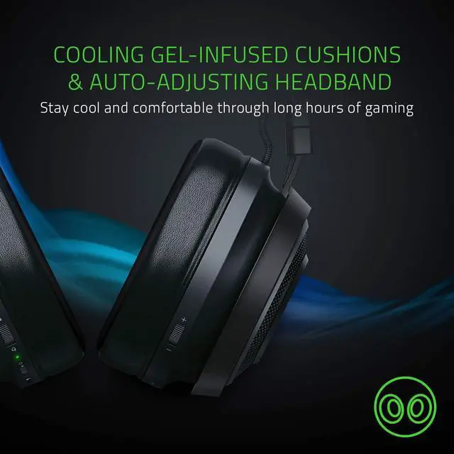 Alt view image 5 of 6 - Razer Nari Ultimate Wireless 7.1 Surround Sound Gaming Headset: THX Audio & Haptic Feedback - Auto-Adjust Headband - Chroma RGB - Retractable Mic - For PC, PS4, PS5
